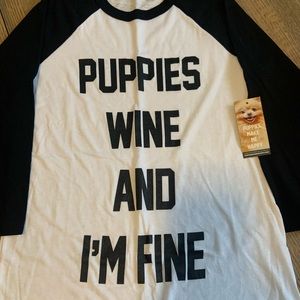 XS Puppies Make Me Happy Baseball Tee